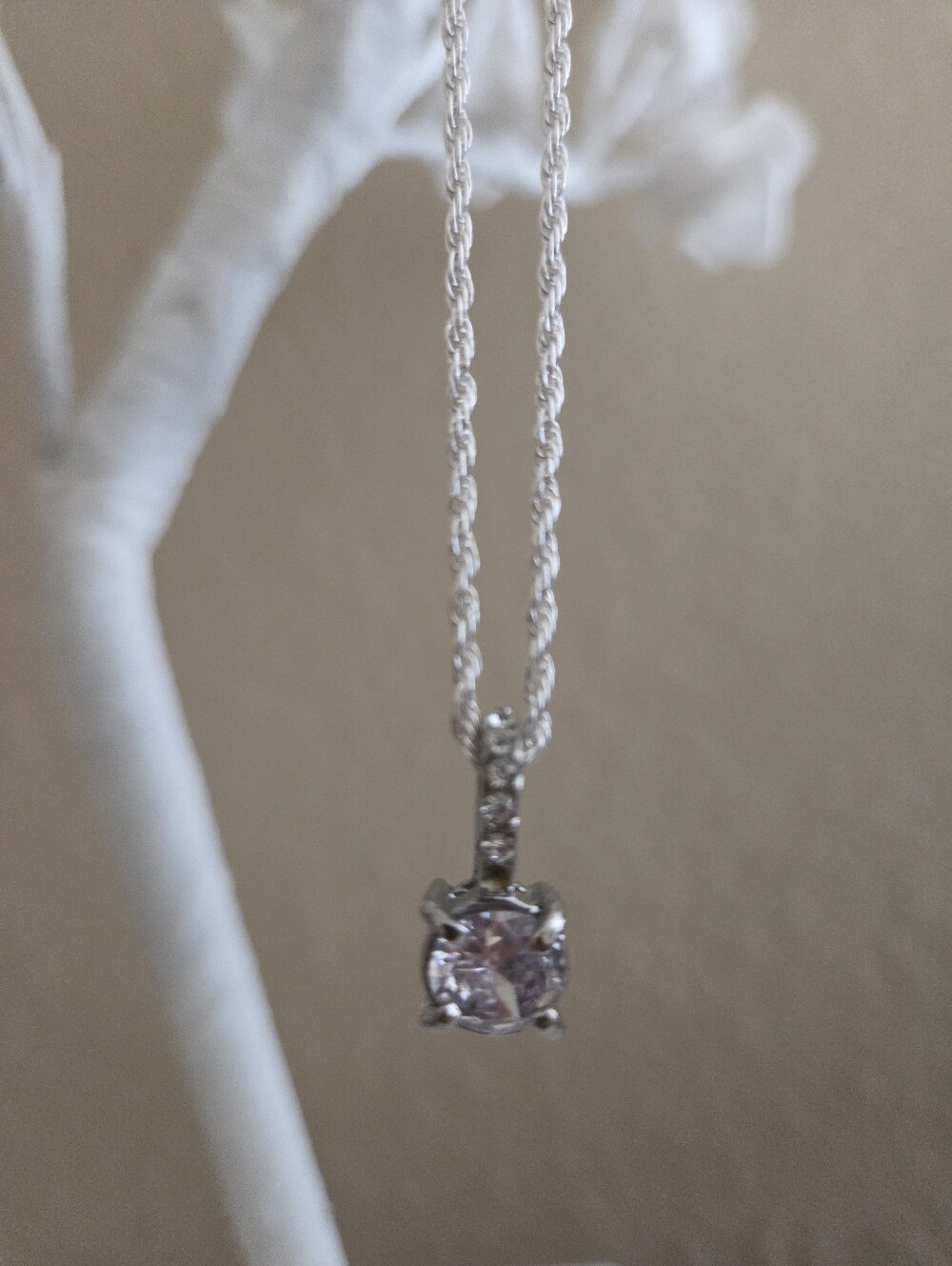 Clear Round Solitaire Swarovski Pendant on 18 Inch Long 14K Gold Plated Necklace